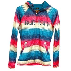 Burton Full Zip Hoodie XS blue pink stripes